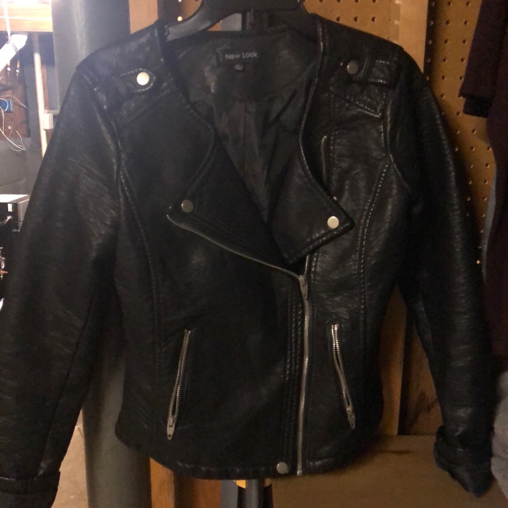 Fake leather Black Leather Jacket Juniors Large